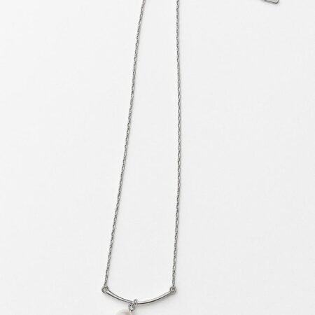 Minimalist Silver Pearl Drop Necklace