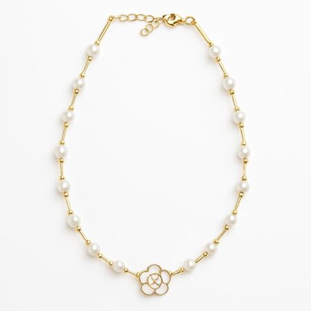 Golden Blossom Pearl Necklace