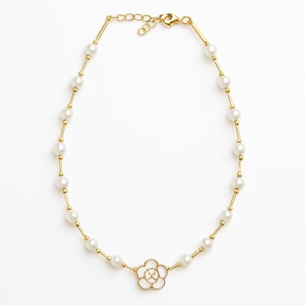 Golden Blossom Pearl Necklace
