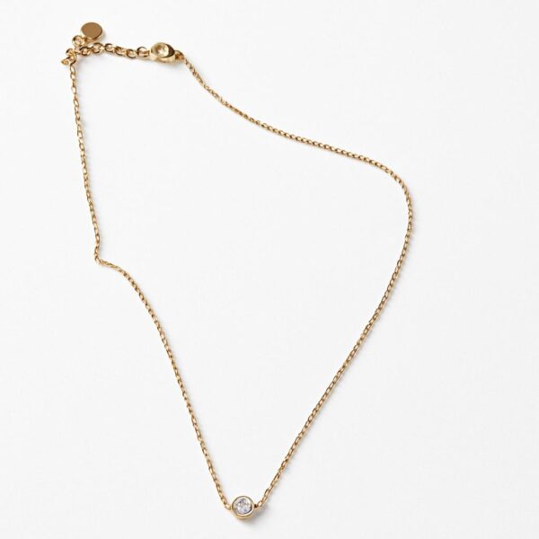 Gold Solitaire Pendant Necklace