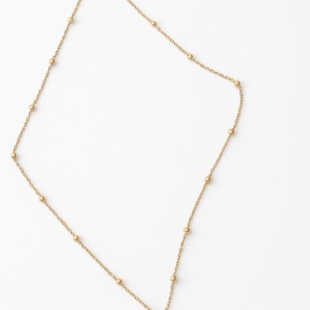 Minimalist Gold Beaded Chain Necklace