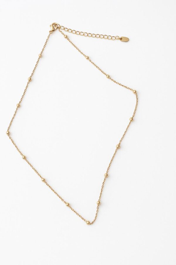 Minimalist Gold Beaded Chain Necklace